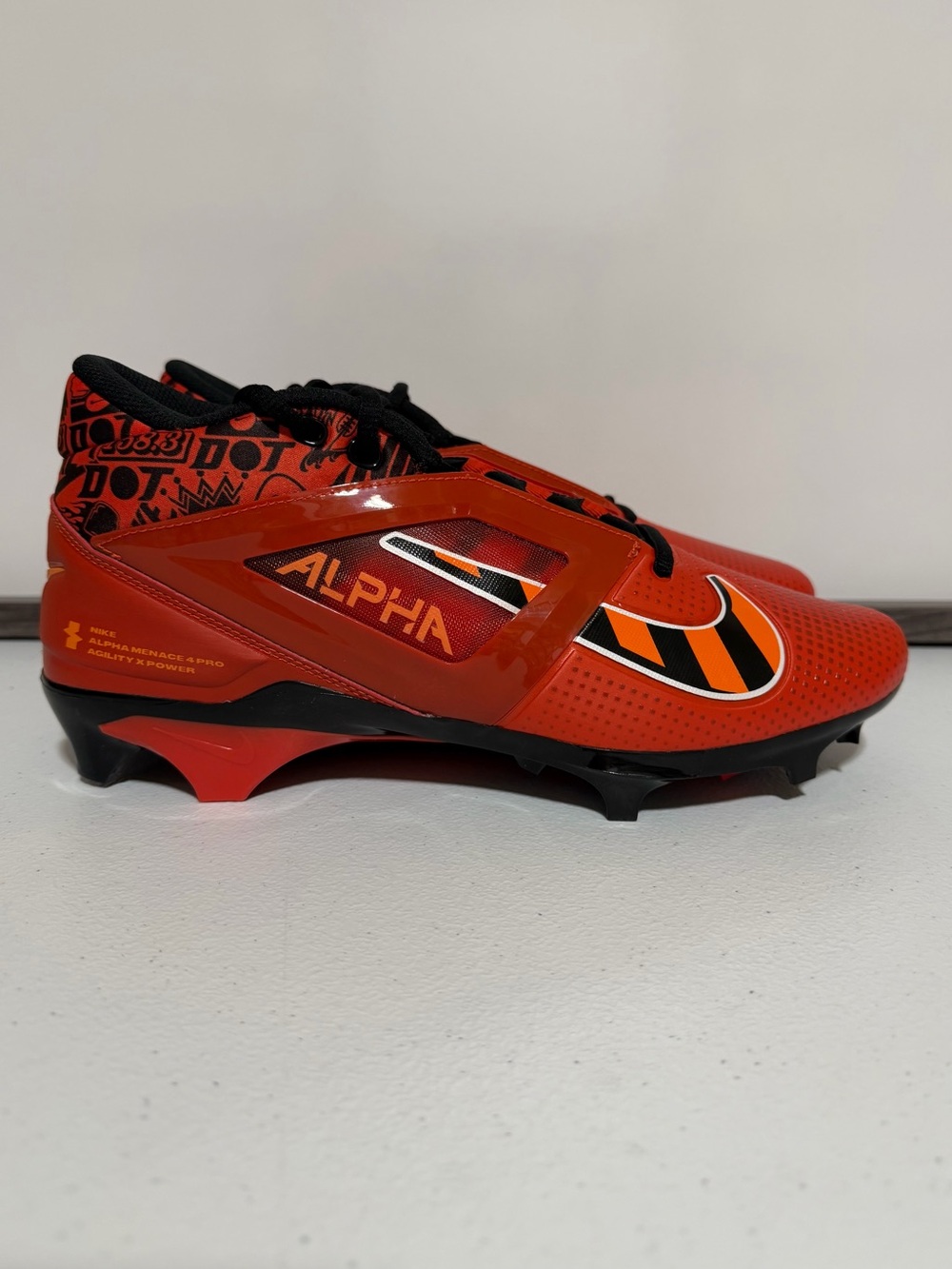 Nike Alpha Menace 4 Pro NRG Picante Red Black Football Cleats-Size 10.5 New